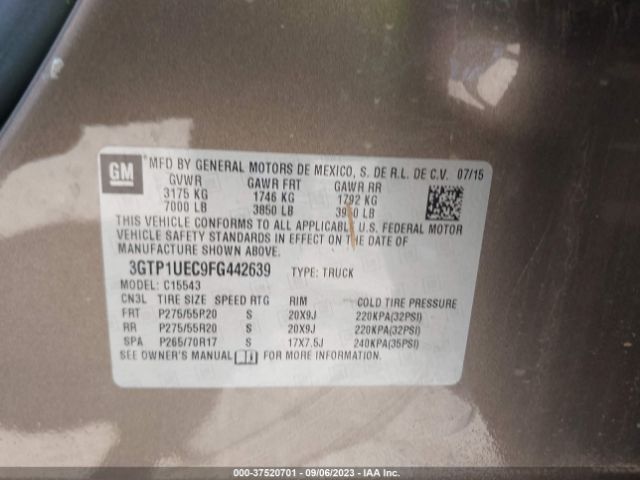 3GTP1UEC9FG442639 GMC Sierra 1500 Sle