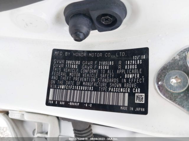 JHMFC1F31KX009193 Honda Civic Sedan Ex