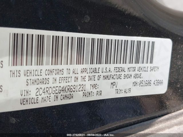 2C4RDGEG4KR691231 Dodge Grand Caravan Gt