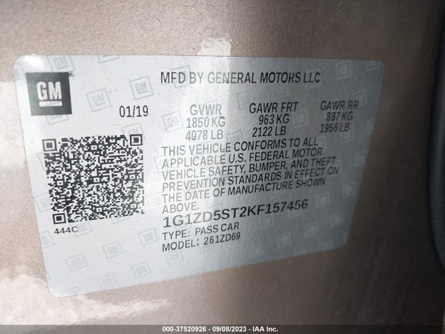 Chevrolet MALIBU LT 2019 1G1ZD5ST2KF157456 Image 9