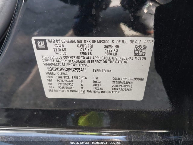 Chevrolet Silverado 1500 Lt 2015 3GCPCREC0FG295411 Image 9