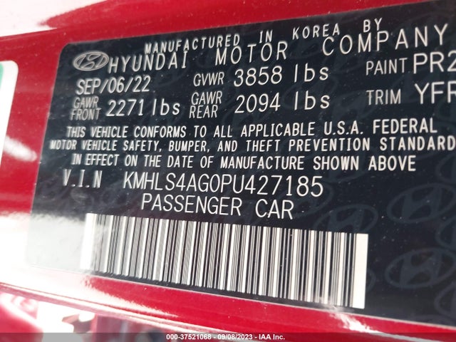 Hyundai ELANTRA SEL 2023 KMHLS4AG0PU427185 Image 9