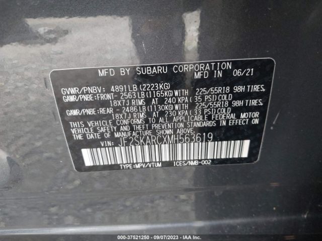 JF2SKARCXMH563619 Subaru Forester Sport