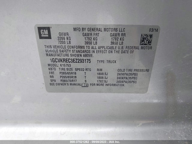 Chevrolet Silverado 1500 Lt 2014 1GCVKREC3EZ293175 Image 9