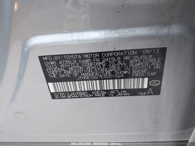 JTHCE1D27E5001624 Lexus IS 350