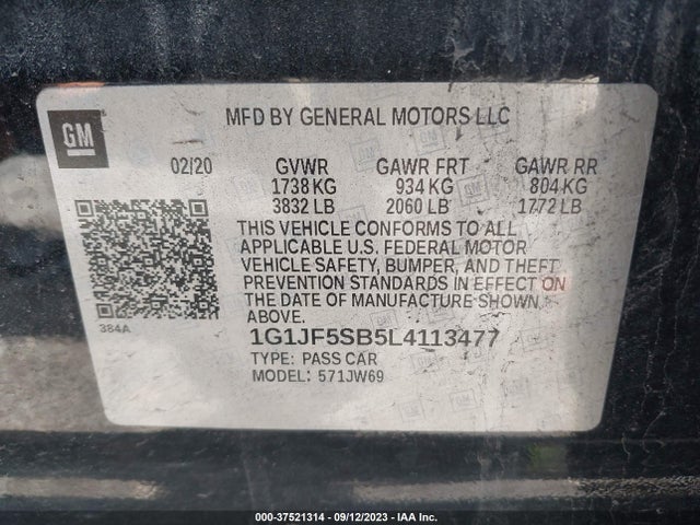 Chevrolet Sonic Premier 2020 1G1JF5SB5L4113477 Image 9