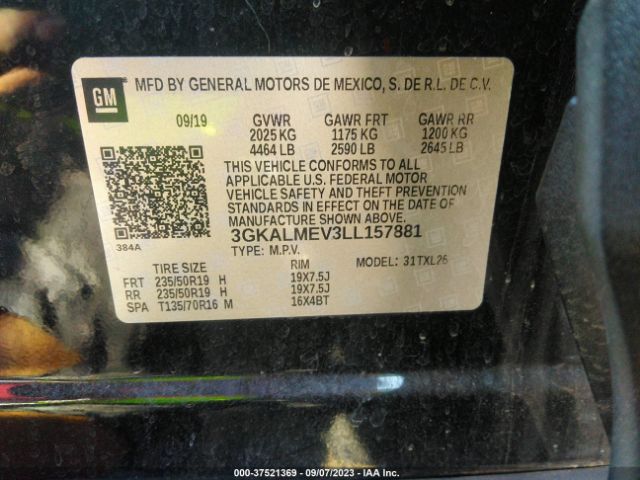3GKALMEV3LL157881 GMC Terrain Sle
