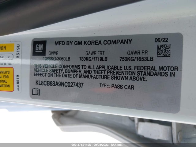 Chevrolet SPARK LS 2022 KL8CB6SA9NC027437 Image 9