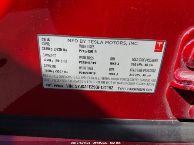 5YJSA1E25GF131152 Tesla Model S 90d/70d/75d/60d/85d