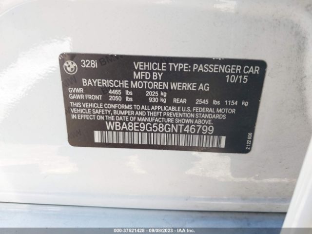 WBA8E9G58GNT46799 BMW 3 Series 328i