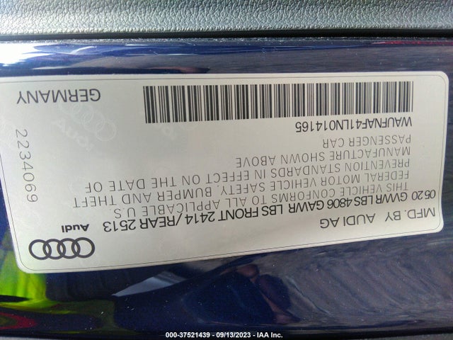 WAUFNAF41LN014165 Audi A4 Prestige