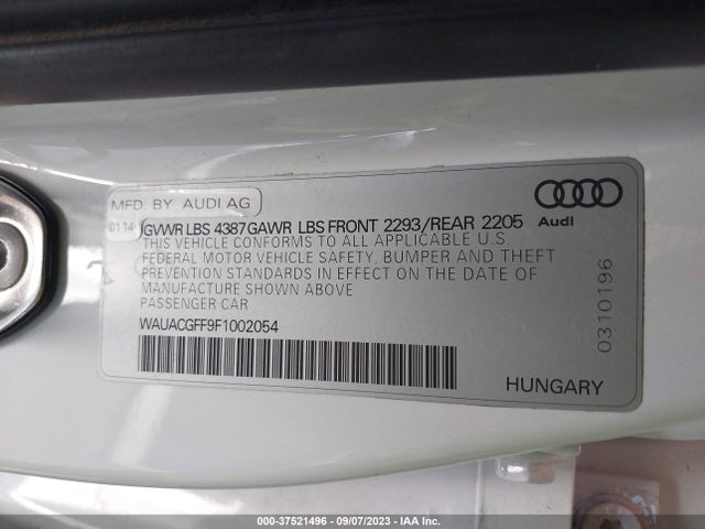 WAUACGFF9F1002054 Audi A3 1.8t Premium