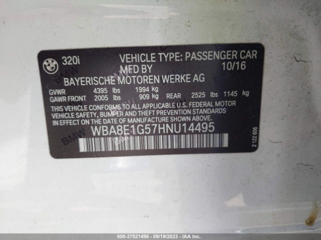 WBA8E1G57HNU14495 BMW 3 Series 320i
