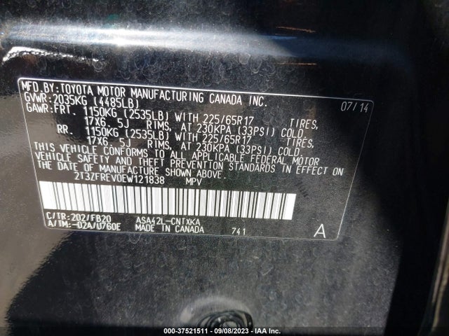 Toyota RAV4 LE 2014 2T3ZFREV0EW121838 Image 9
