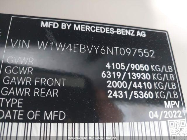 W1W4EBVY6NT097552 Mercedes-Benz SPRINTER VAN