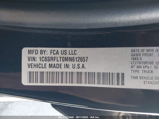 1C6SRFLT0MN612657 RAM 1500 Rebel