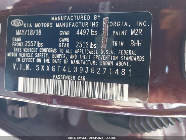 5XXGT4L39JG271481 KIA Optima Lx