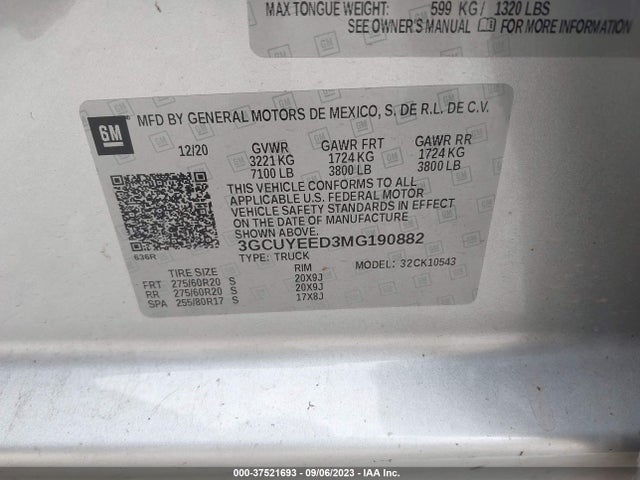 Chevrolet Silverado 1500 Rst 2021 3GCUYEED3MG190882 Image 9