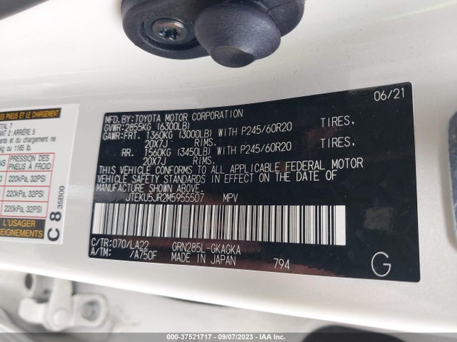Toyota 4runner Limited 2021 JTEKU5JR2M5955507 Image 9