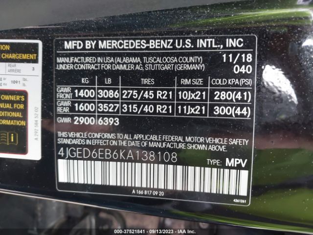 4JGED6EB6KA138108 Mercedes-Benz Gle Amg Gle 43