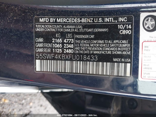 55SWF4KBXFU018433 Mercedes-Benz C-class C 300