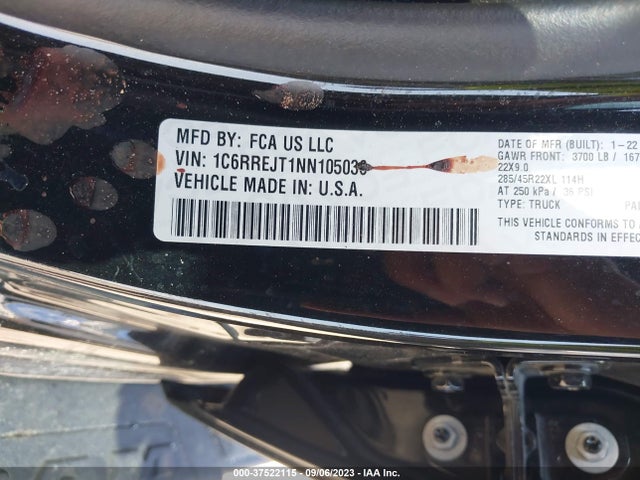 1C6RREJT1NN105036 RAM 1500 Laramie