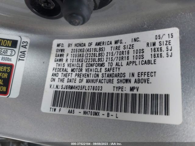 5J6RM4H35FL078003 Honda CR-V LX