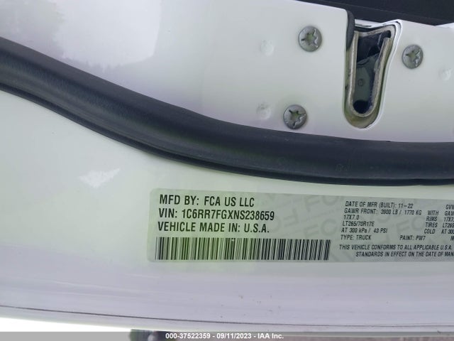 1C6RR7FGXNS238659 RAM 1500 Classic Tradesman