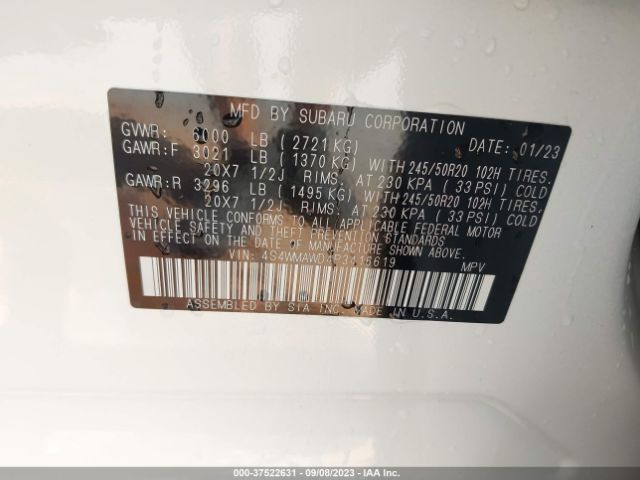 4S4WMAWD4P3416619 Subaru Ascent Touring
