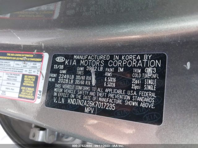 KIA Soul Base 2019 KNDJN2A26K7017235 Image 9