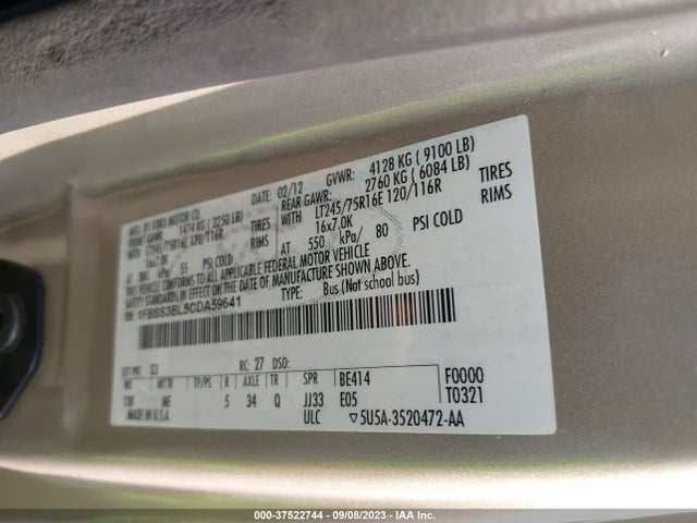 2012 FORD ECONOLINE WAGON 1FBSS3BL5CDA59641 Photo 8