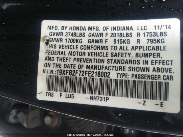 19XFB2F72FE216002 Honda CIVIC SE