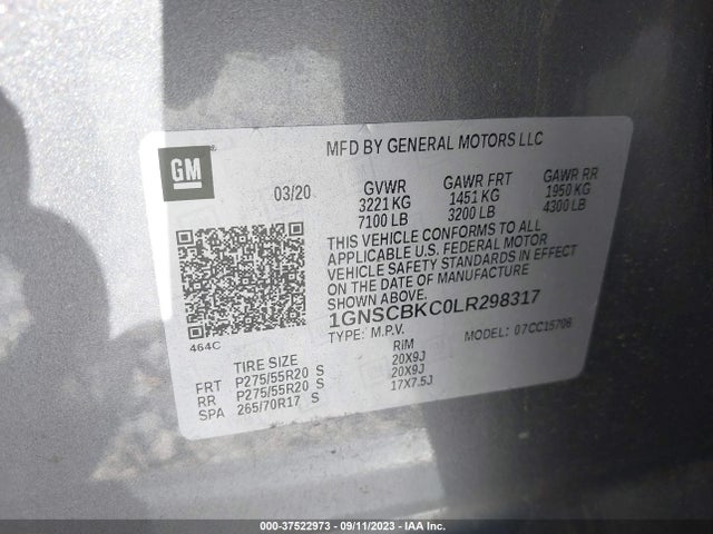 Chevrolet Tahoe 2wd Lt 2020 1GNSCBKC0LR298317 Image 9