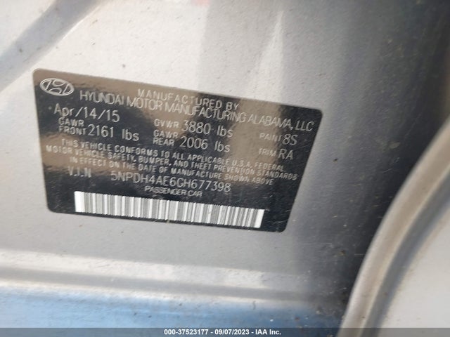 Hyundai ELANTRA SE 2016 5NPDH4AE6GH677398 Image 9