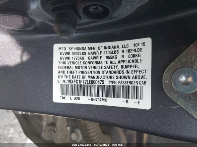 19XFC1F72LE000475 Honda Civic Sedan Ex-l