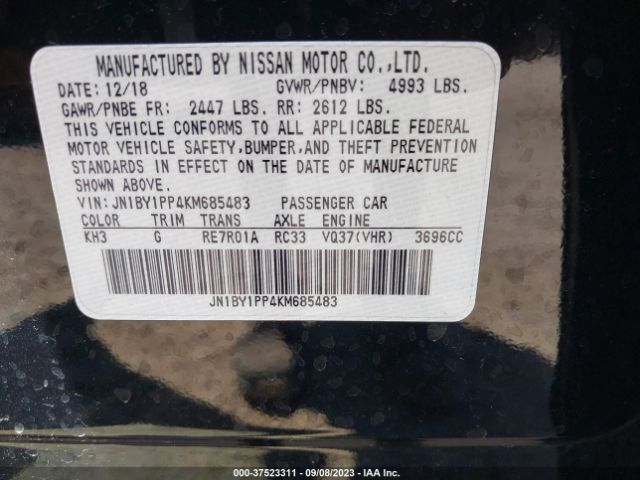 JN1BY1PP4KM685483 Infiniti Q70l 3.7 Luxe