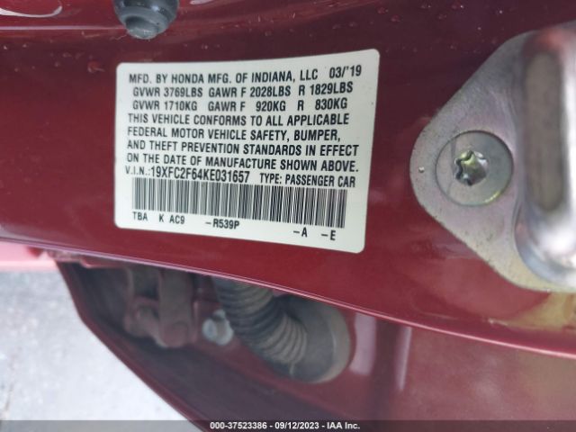 19XFC2F64KE031657 Honda Civic Sedan Lx
