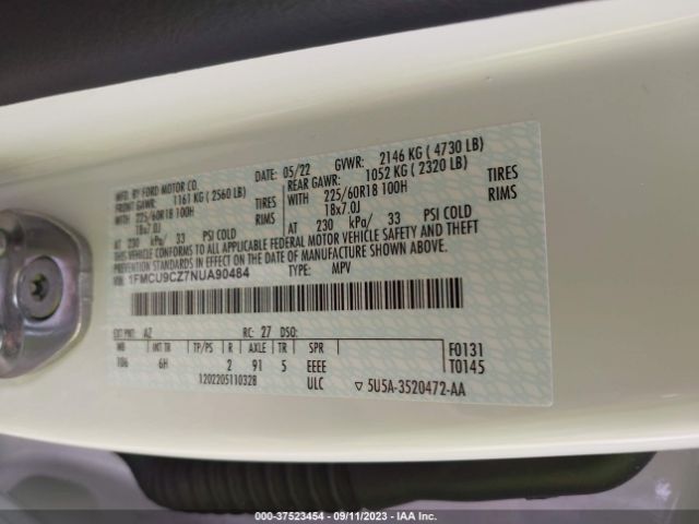 2022 FORD ESCAPE 1FMCU9CZ7NUA90484 Photo 8