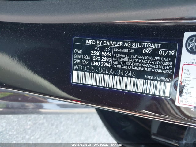 WDD2J5KB0KA034248 Mercedes-Benz Cls Cls 450