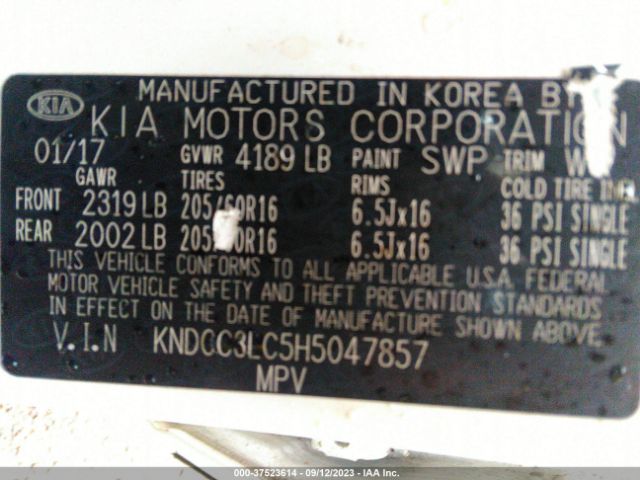 KNDCC3LC5H5047857 KIA NIRO EX