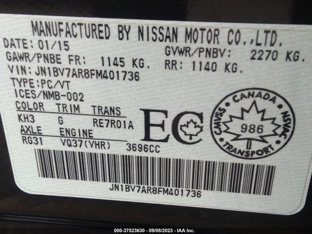 JN1BV7AR8FM401736 Infiniti Q50