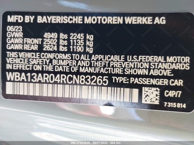 BMW 4 Series M440i Xdrive 2024 WBA13AR04RCN83265 Image 9