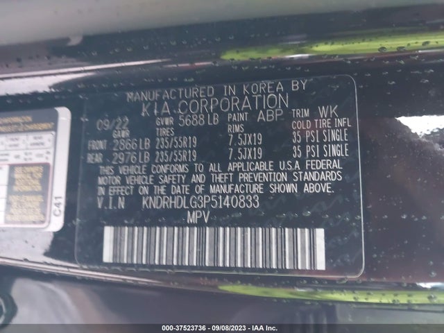 2023 KIA SORENTO HYBRID EX VIN: KNDRHDLG3P5140833