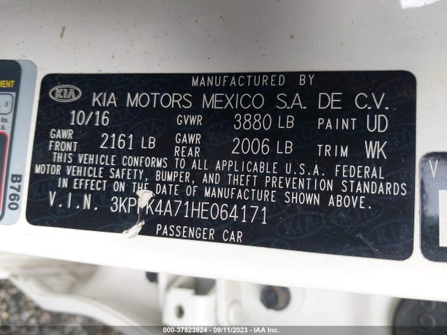 KIA FORTE LX 2017 3KPFK4A71HE064171 Image 9