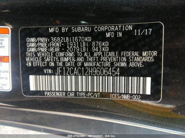 JF1ZCAC12H9606454 Subaru Brz Limited