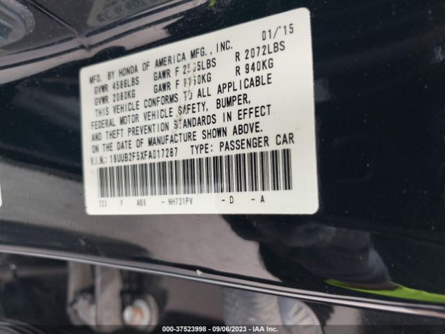 19UUB2F5XFA017287 Acura Tlx V6 Tech