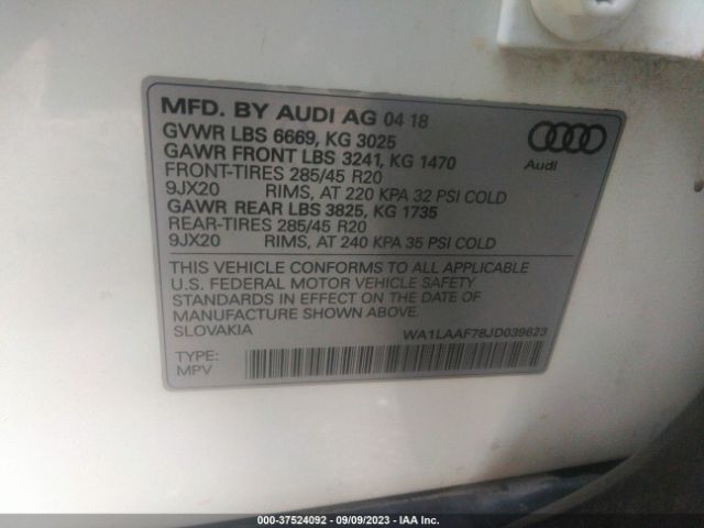 2018 AUDI Q7 WA1LAAF78JD039623 Photo 8