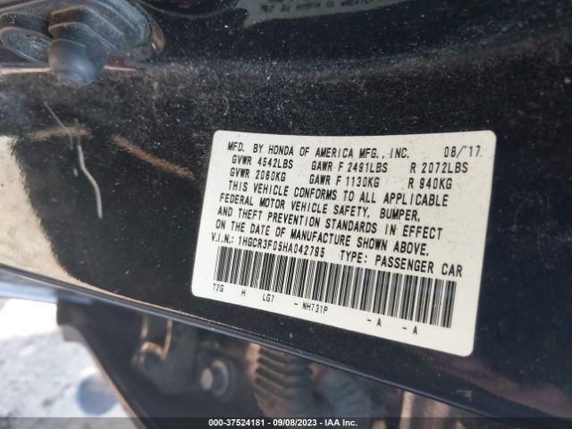 1HGCR3F05HA042795 Honda Accord Sedan Ex-l V6