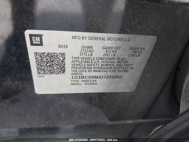 Chevrolet CRUZE LS 2018 1G1BC5SM3J7221560 Image 16