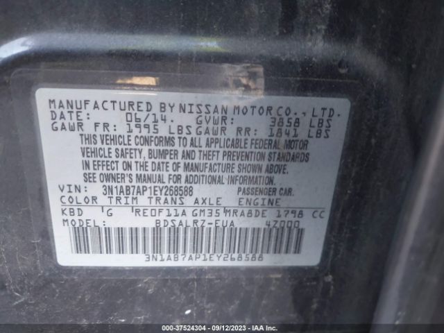 3N1AB7AP1EY268588 Nissan SENTRA SR